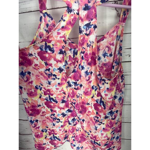 Brixon Ivy Pink Blue Floral Print Size Medium Tank Top - Picture 5 of 6